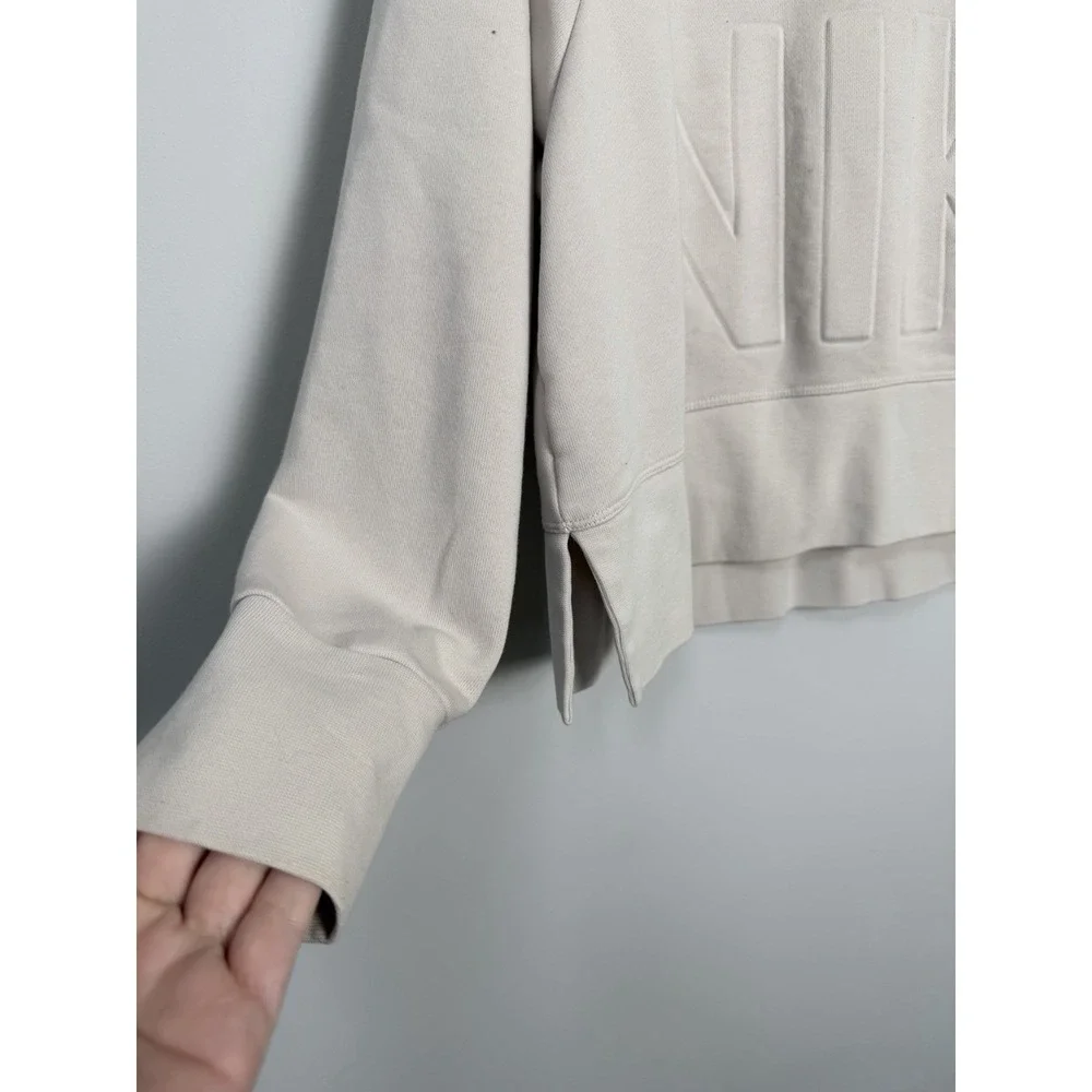 Nike Cotton Terrycloth Lined Logo Embossed Crew Neck‎ Pullover Sweatshirt Large